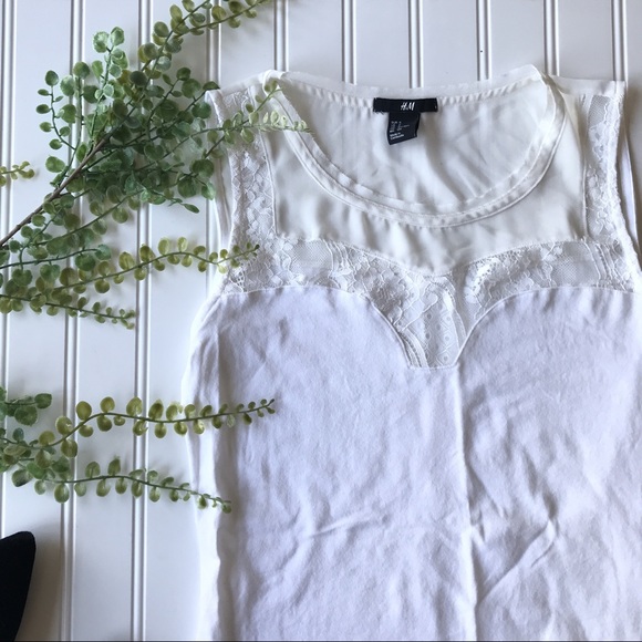 H&M Tops - H&M lace tank blouse cream white